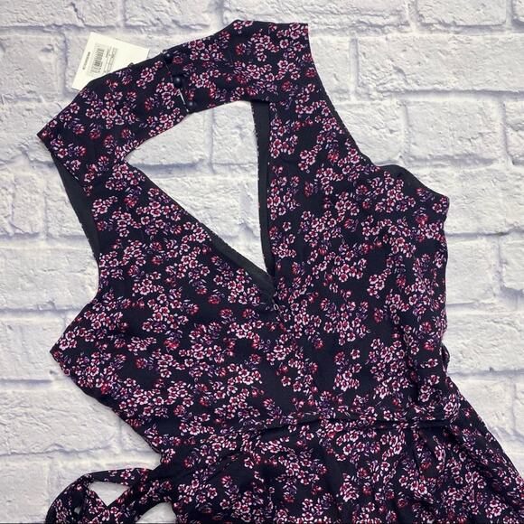 NEW JACK by BB Dakota Swish Swish Deep Blue Ditsy Printed Maxi Jumpsuit - Picture 9 of 10